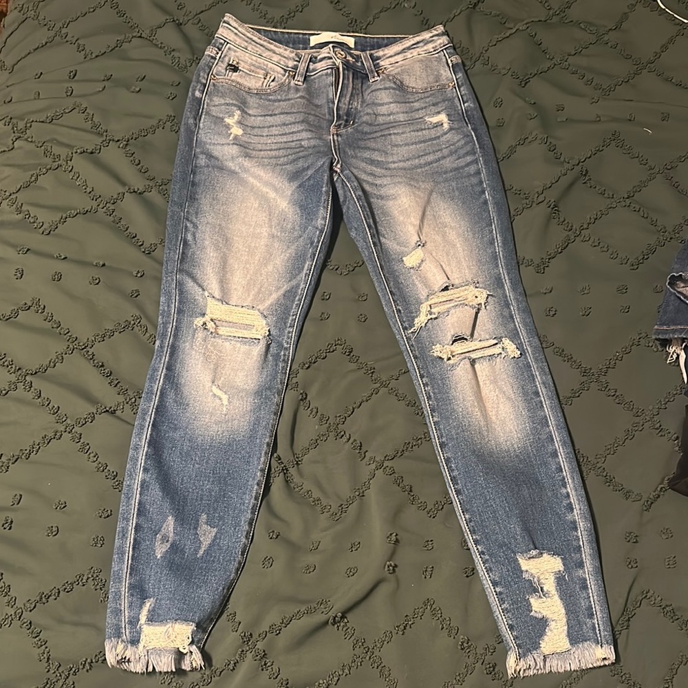 KanCan Blue Skinny Distressed Jeans